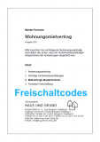 Freischaltcodes für Mietvertrag - Wohnraum