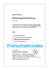 Freischaltcodes für Mietvertrag - Wohnraum