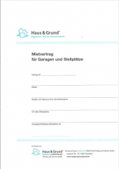 Mietvertrag für Garagen und Stellplätze